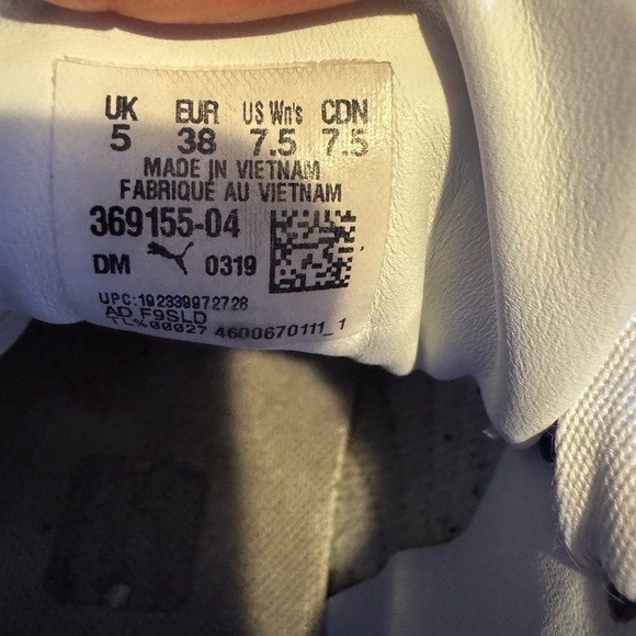 Puma Classic White and Black Sneakers - Picture 6 of 7